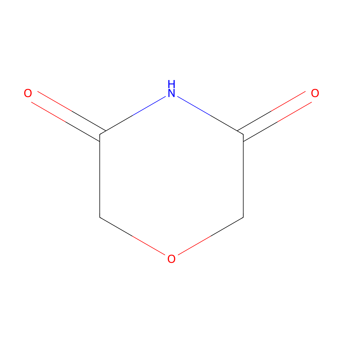 Morpholine-3,5-dione molecular structure, CAS 4430-05-1