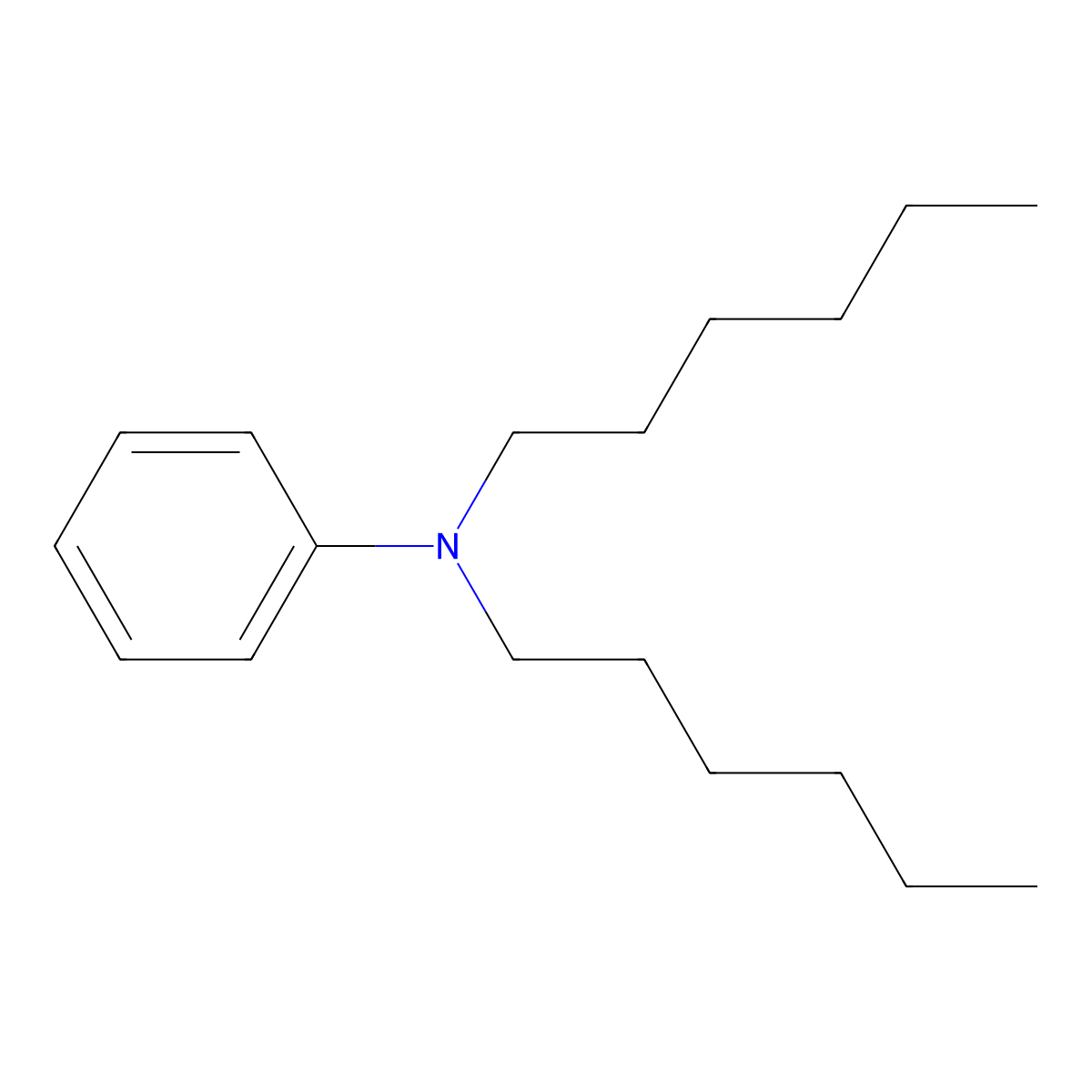 N,N-Dihexylaniline molecular structure, CAS 4430-09-5