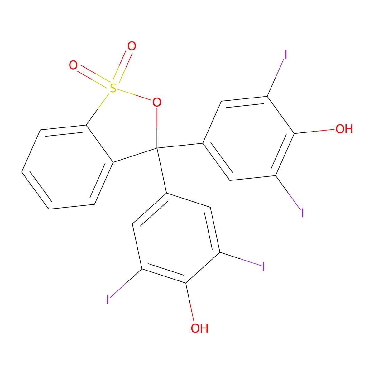 Iodophenol blue molecular structure, CAS 4430-24-4