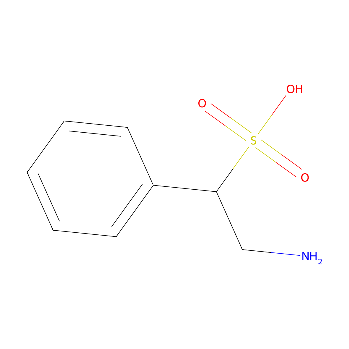 2-Amino-1-phenylethane-1-sulfonic acid molecular structure, CAS 4430-27-7
