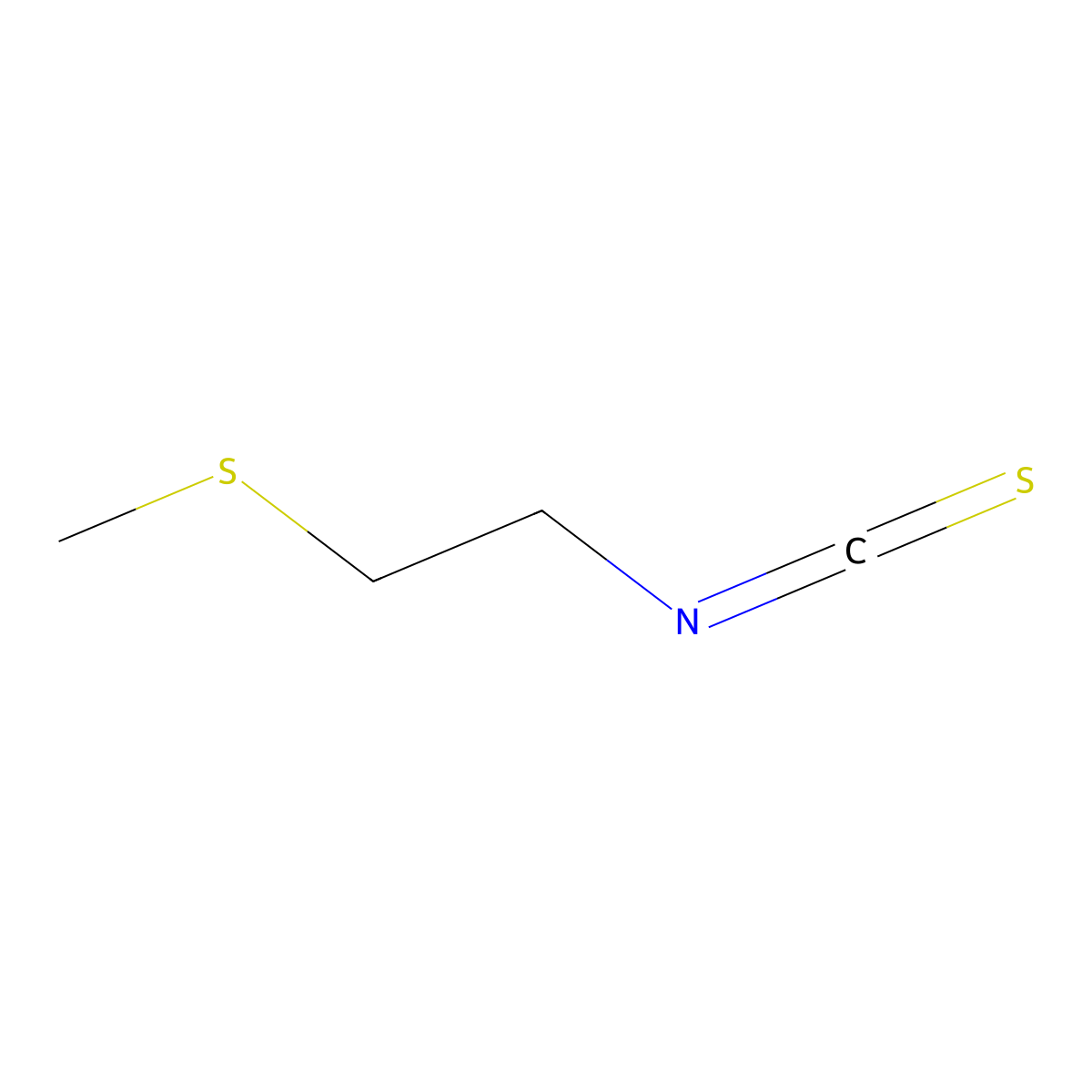 1-Isothiocyanato-2-(methylsulfanyl)ethane molecular structure, CAS 4430-37-9
