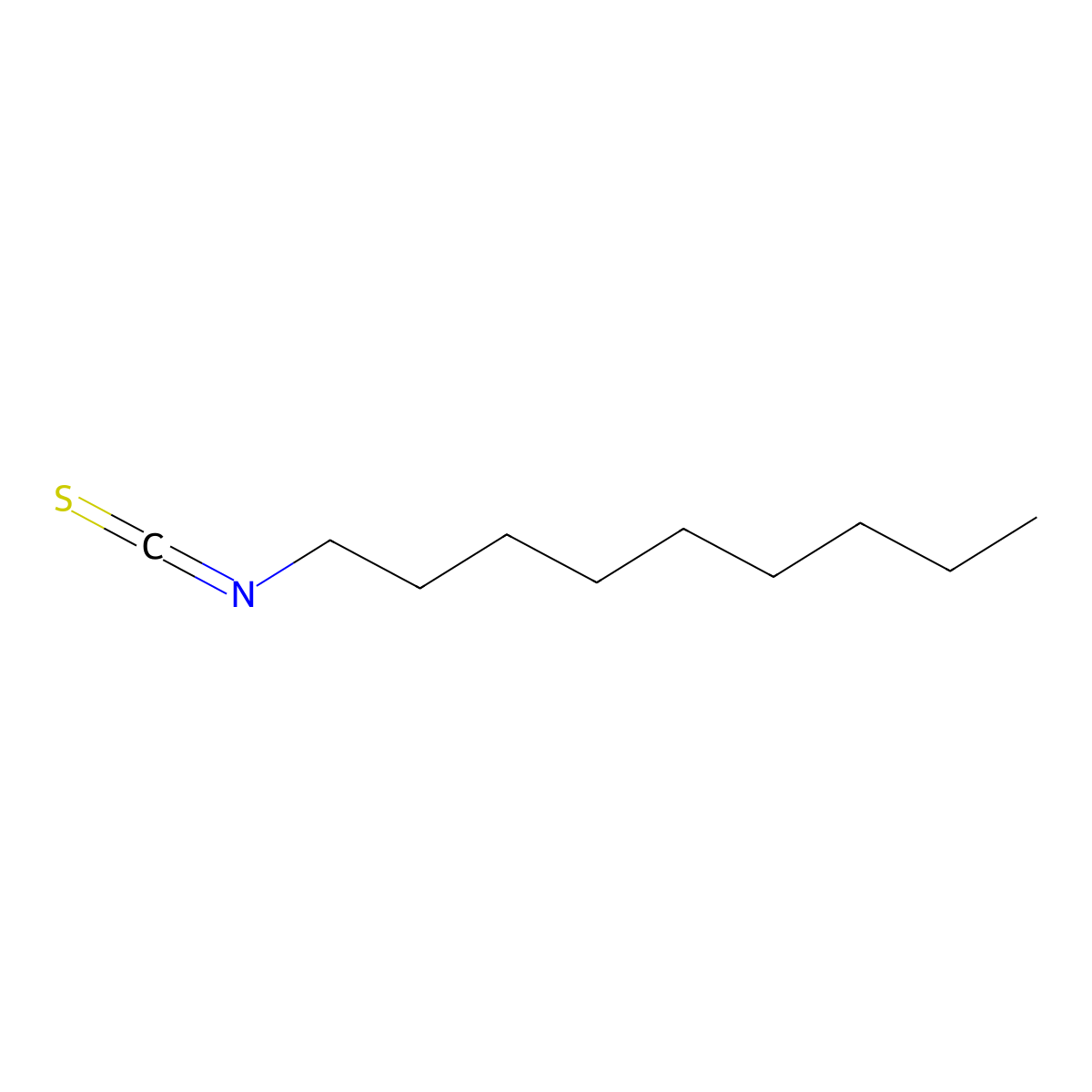 Nonyl isothiocyanate molecular structure, CAS 4430-43-7