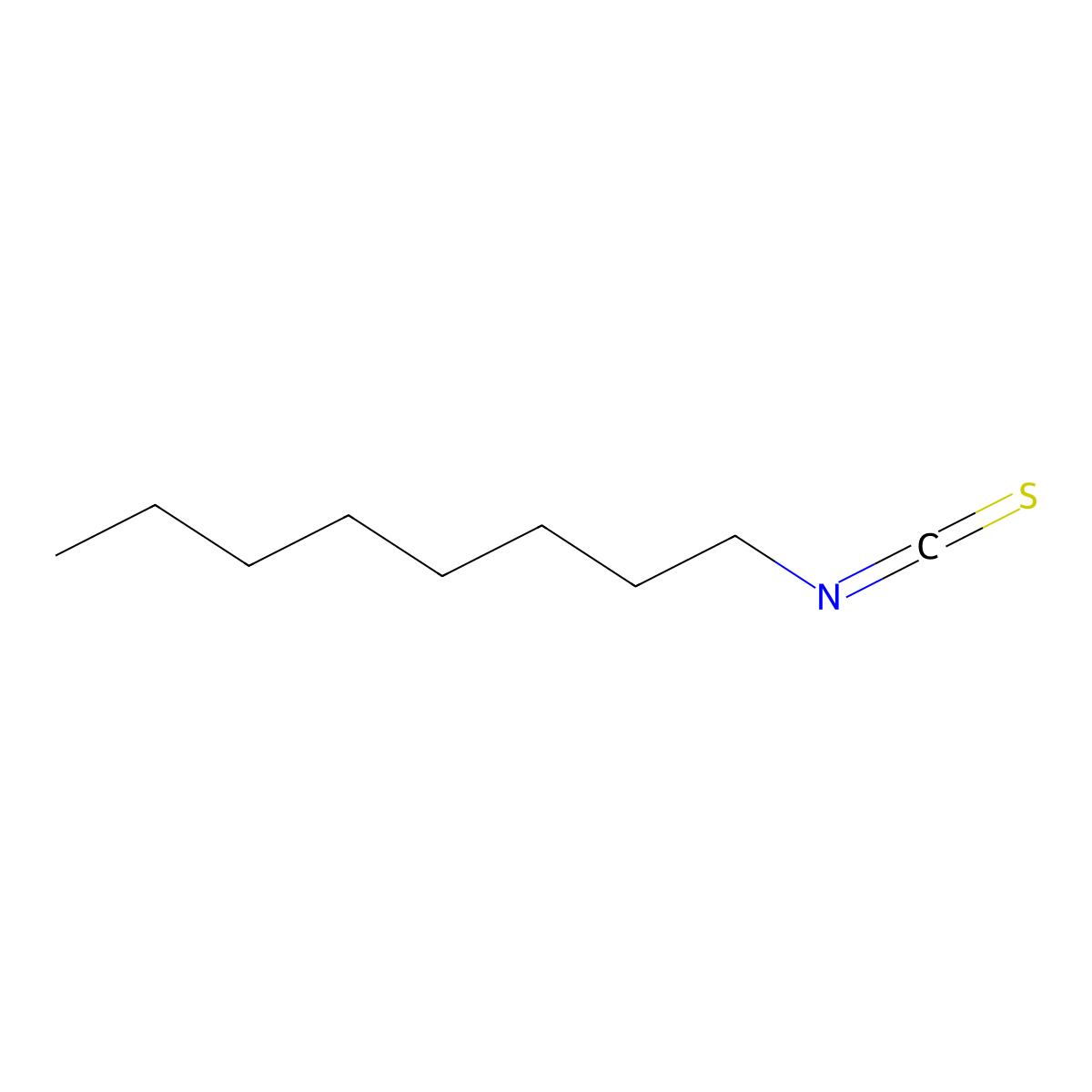 Octyl isothiocyanate molecular structure, CAS 4430-45-9