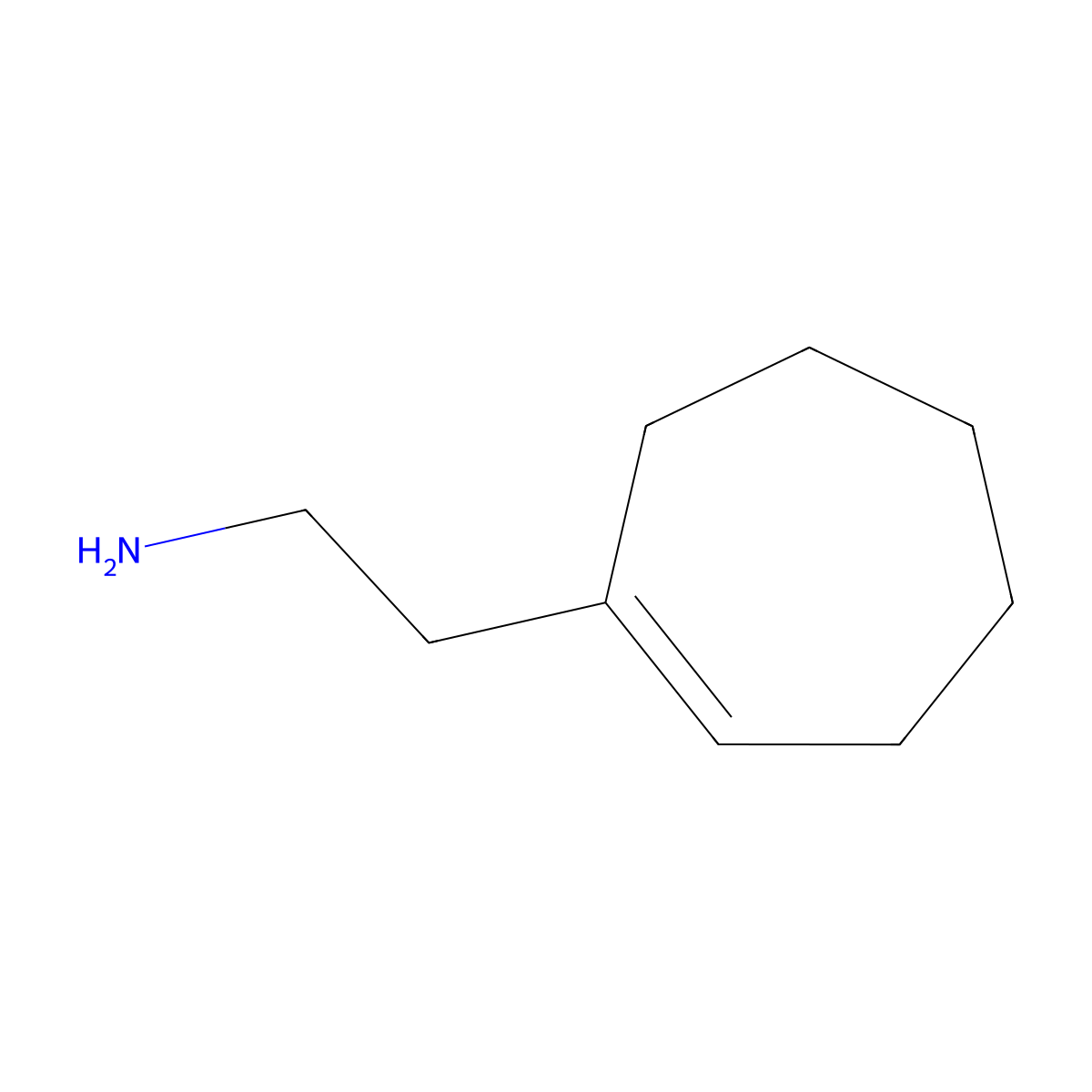 2-(Cyclohept-1-en-1-yl)ethan-1-amine molecular structure, CAS 4431-14-5