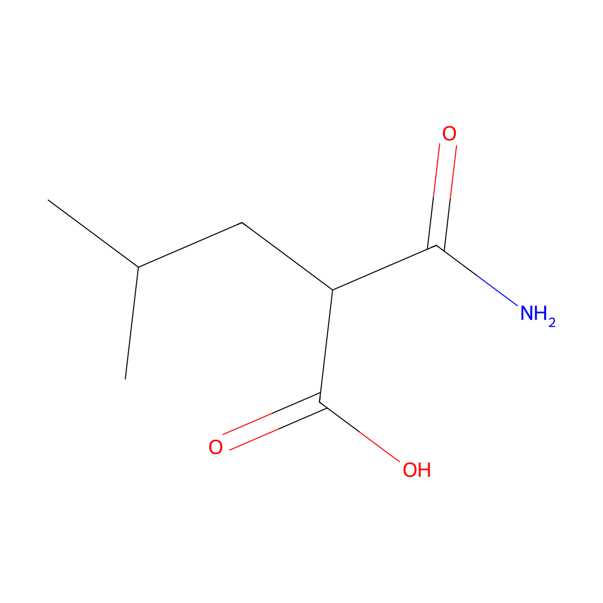 2-Carbamoyl-4-methylpentanoic acid molecular structure, CAS 4431-58-7