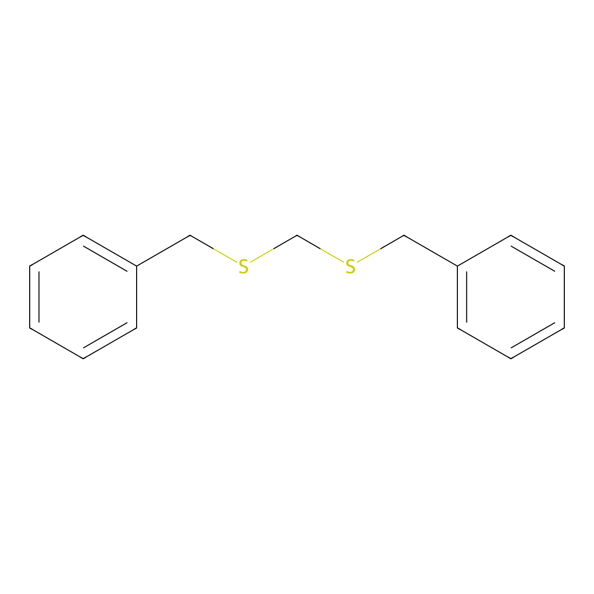 ((((Benzylthio)methyl)thio)methyl)benzene molecular structure, CAS 4431-79-2