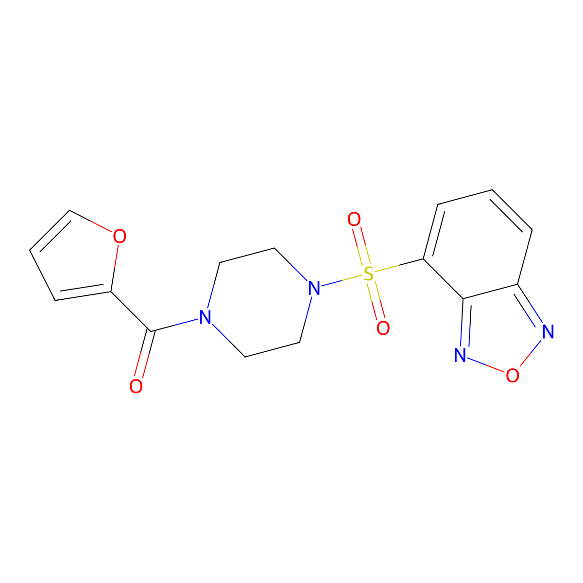[4-(2,1,3-Benzoxadiazol-4-ylsulfonyl)piperazin-1-yl](furan-2-yl)methanone molecular structure, CAS 443103-36-4