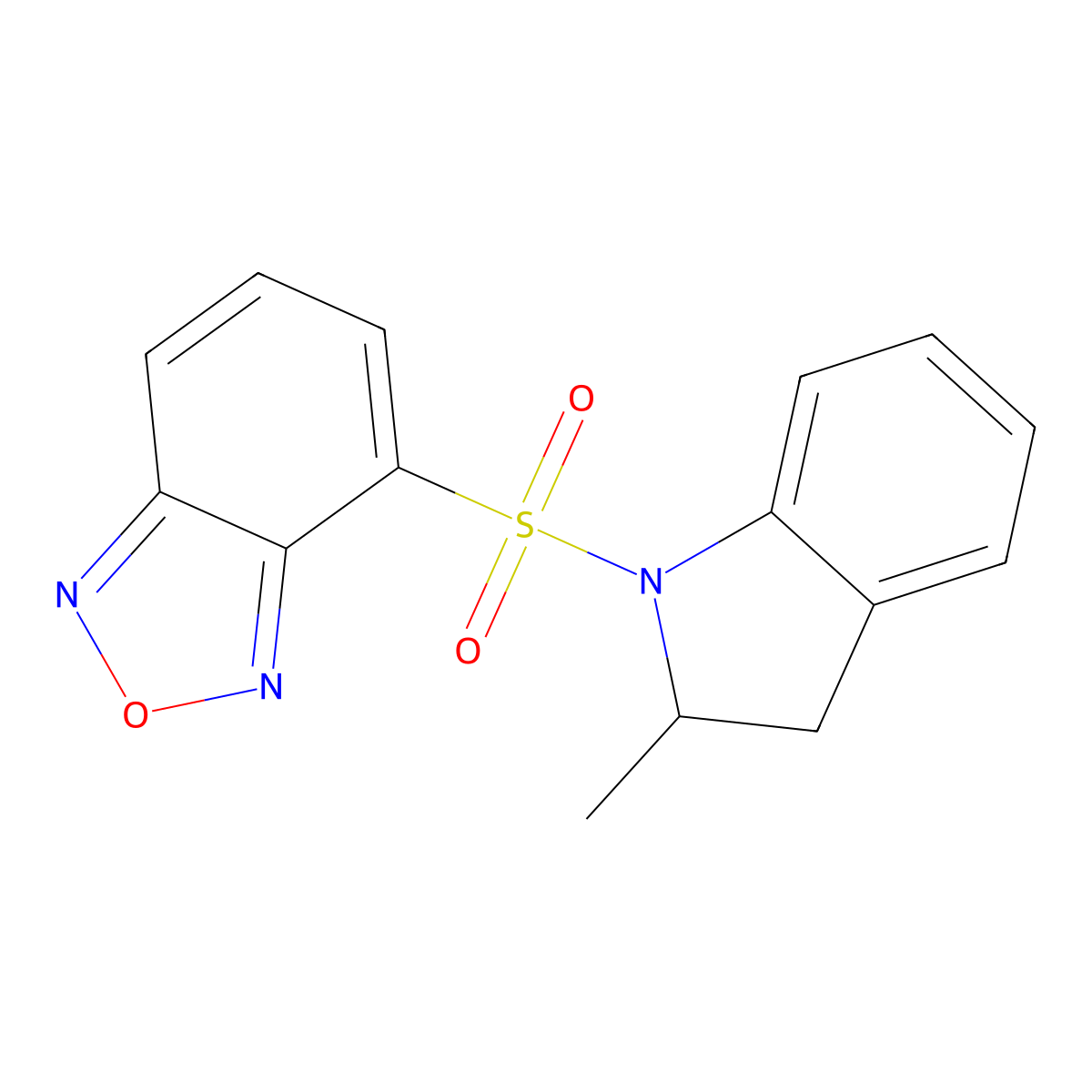 4-[(2-methyl-2,3-dihydro-1H-indol-1-yl)sulfonyl]-2,1,3-benzoxadiazole molecular structure, CAS 443103-67-1
