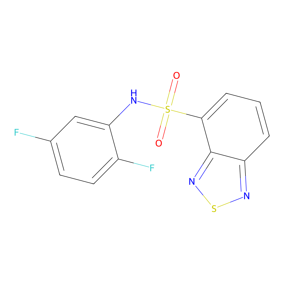 N-(2,5-difluorophenyl)-2,1,3-benzothiadiazole-4-sulfonamide molecular structure, CAS 443104-98-1