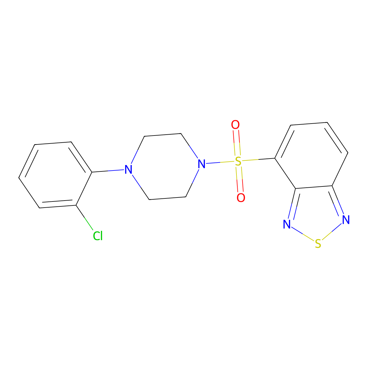 4-[4-(2-Chlorophenyl)piperazin-1-yl]sulfonyl-2,1,3-benzothiadiazole molecular structure, CAS 443105-03-1