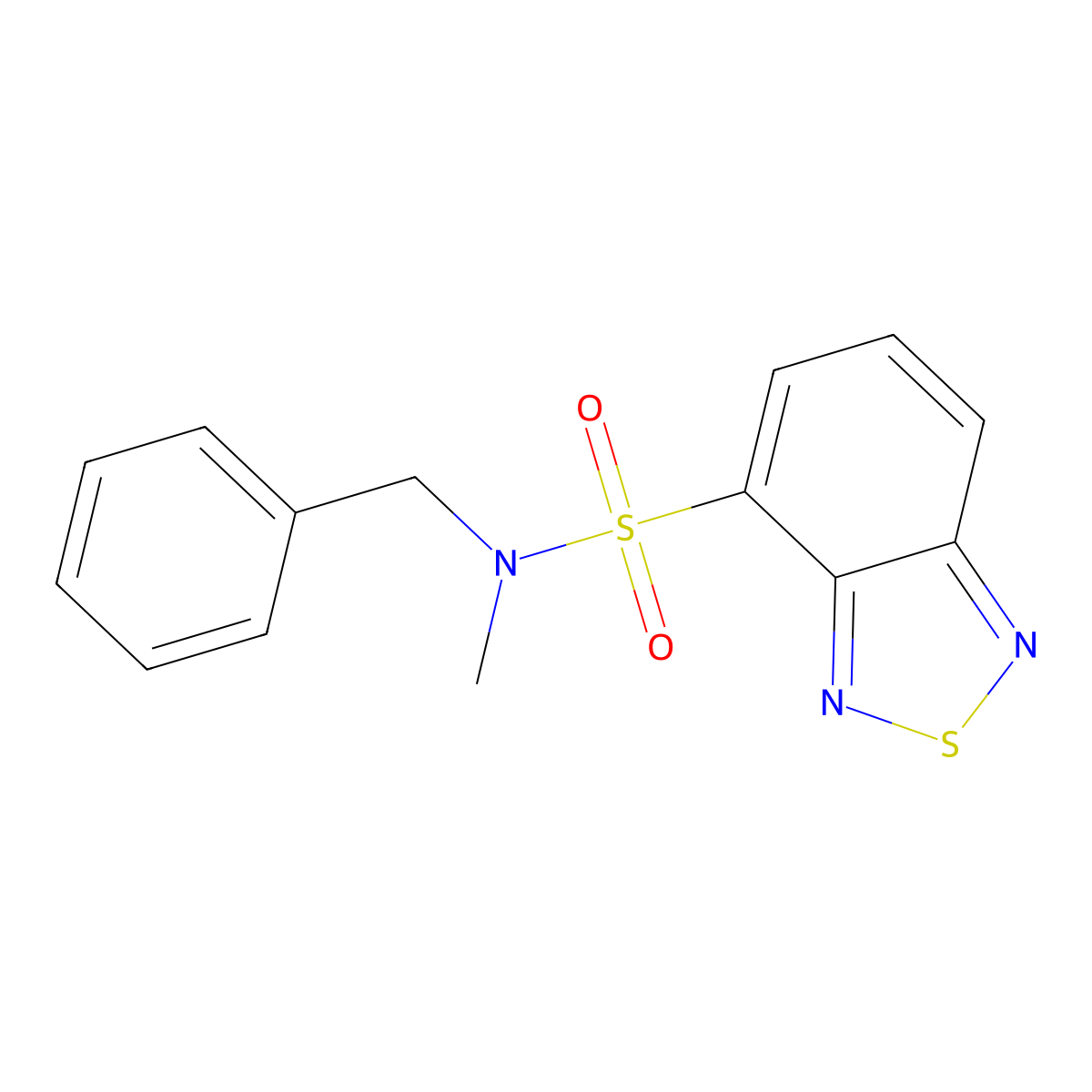 N-benzyl-N-methyl-2,1,3-benzothiadiazole-4-sulfonamide molecular structure, CAS 443105-20-2