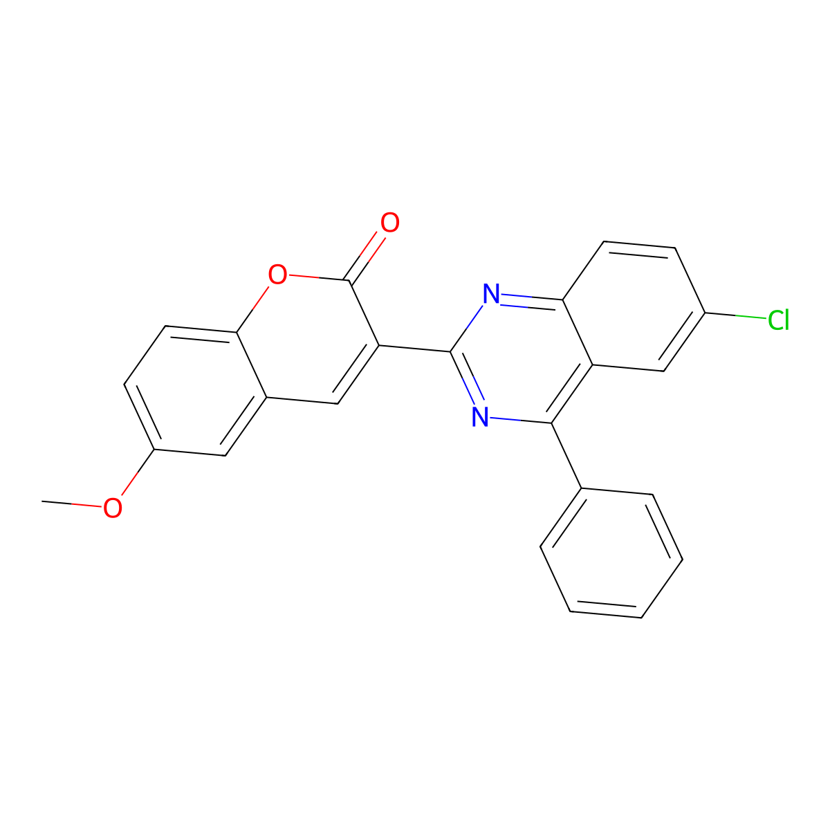 3-(6-chloro-4-phenylquinazolin-2-yl)-6-methoxy-2H-chromen-2-one molecular structure, CAS 443106-14-7