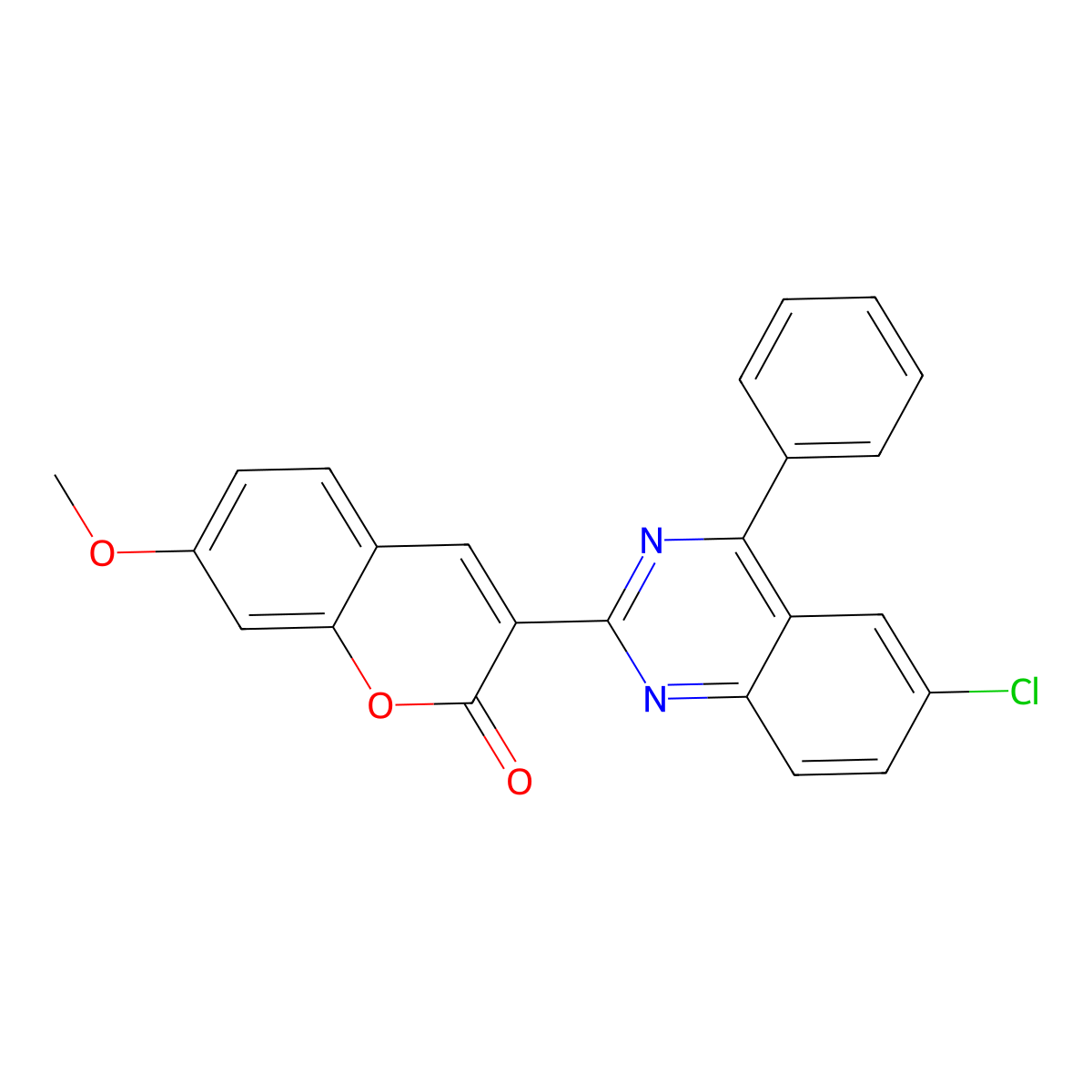 3-(6-chloro-4-phenylquinazolin-2-yl)-7-methoxy-2H-chromen-2-one molecular structure, CAS 443106-44-3