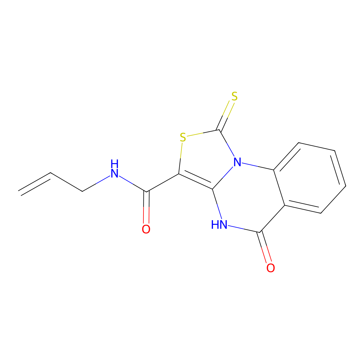 N-allyl-5-oxo-1-thioxo-4,5-dihydro-1H-thiazolo[3,4-a]quinazoline-3-carboxamide molecular structure, CAS 443108-56-3