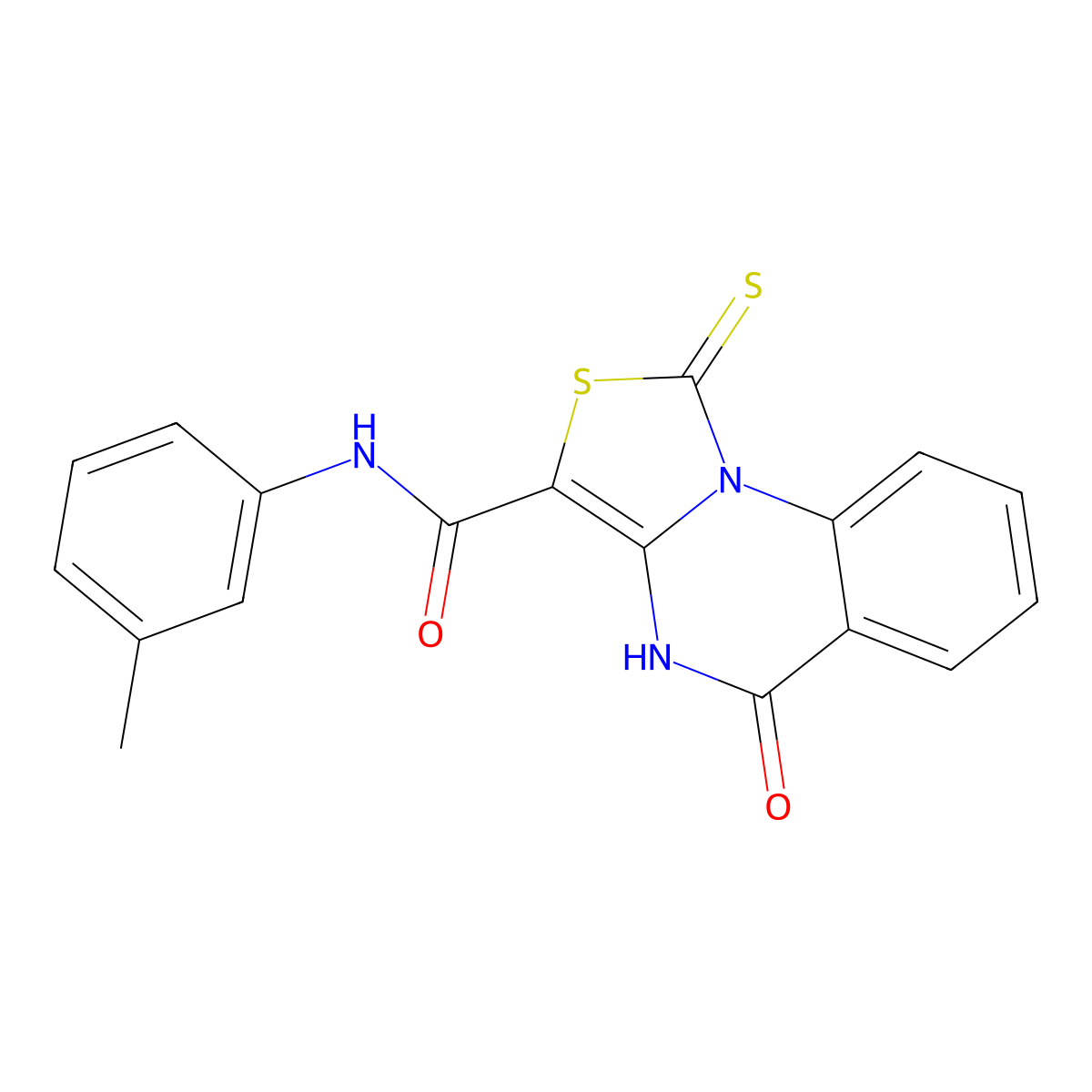 N-(3-methylphenyl)-5-oxo-1-sulfanylidene-1H,4H,5H-[1,3]thiazolo[3,4-a]quinazoline-3-carboxamide molecular structure, CAS 443108-62-1