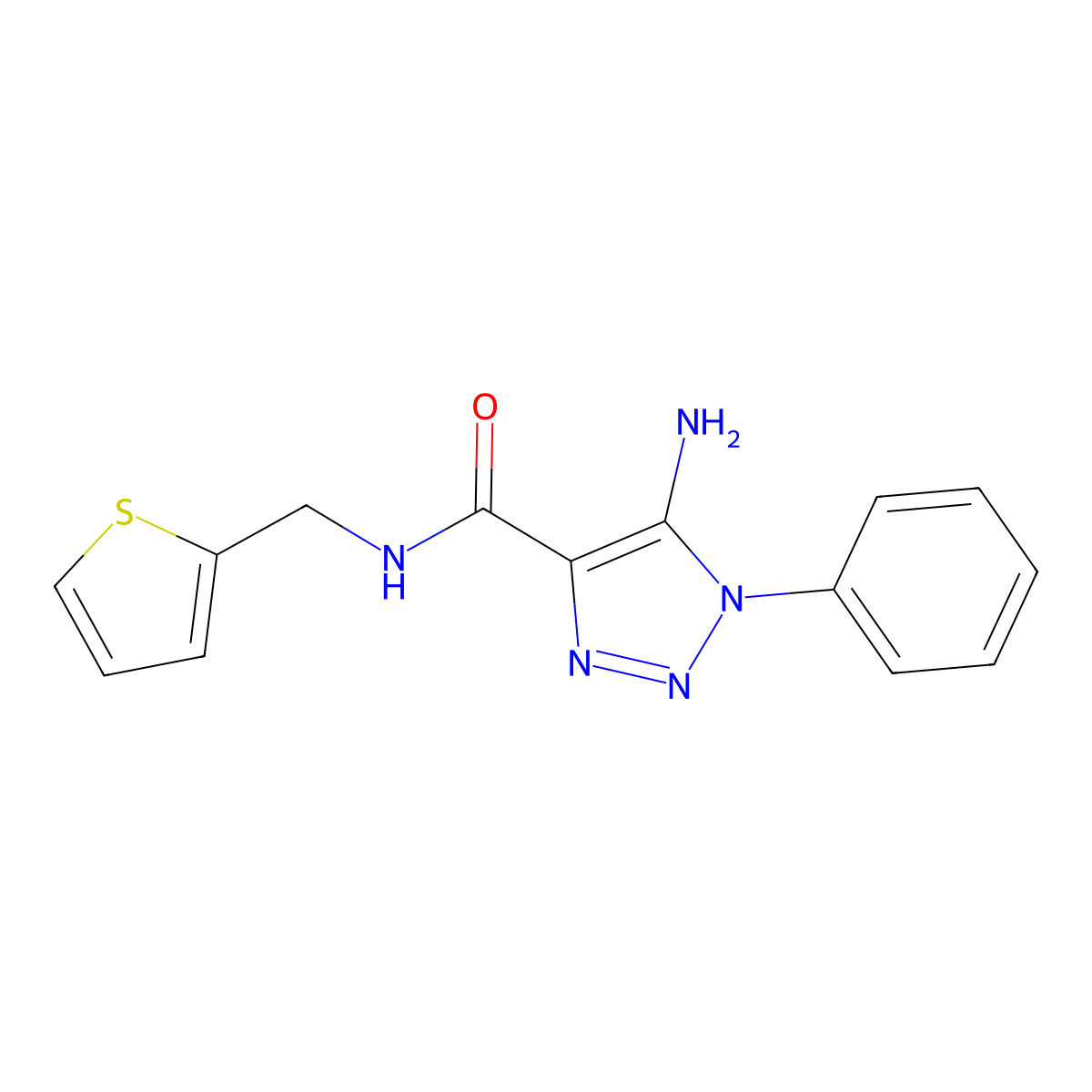 5-amino-1-phenyl-N-(thiophen-2-ylmethyl)triazole-4-carboxamide molecular structure, CAS 443110-18-7