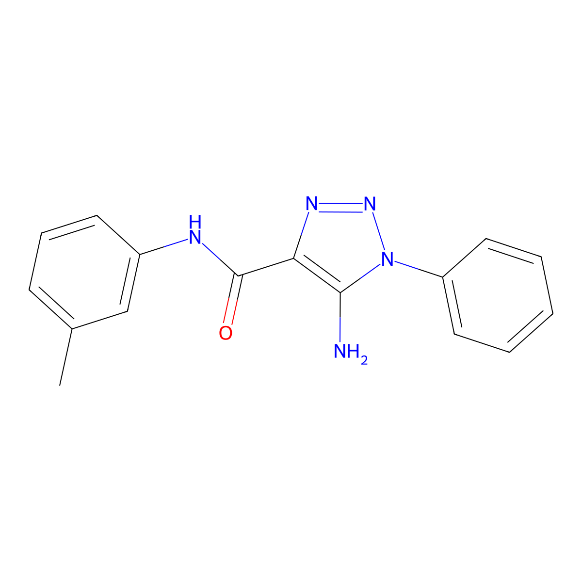 5-amino-N-(3-methylphenyl)-1-phenyl-1H-1,2,3-triazole-4-carboxamide molecular structure, CAS 443110-35-8