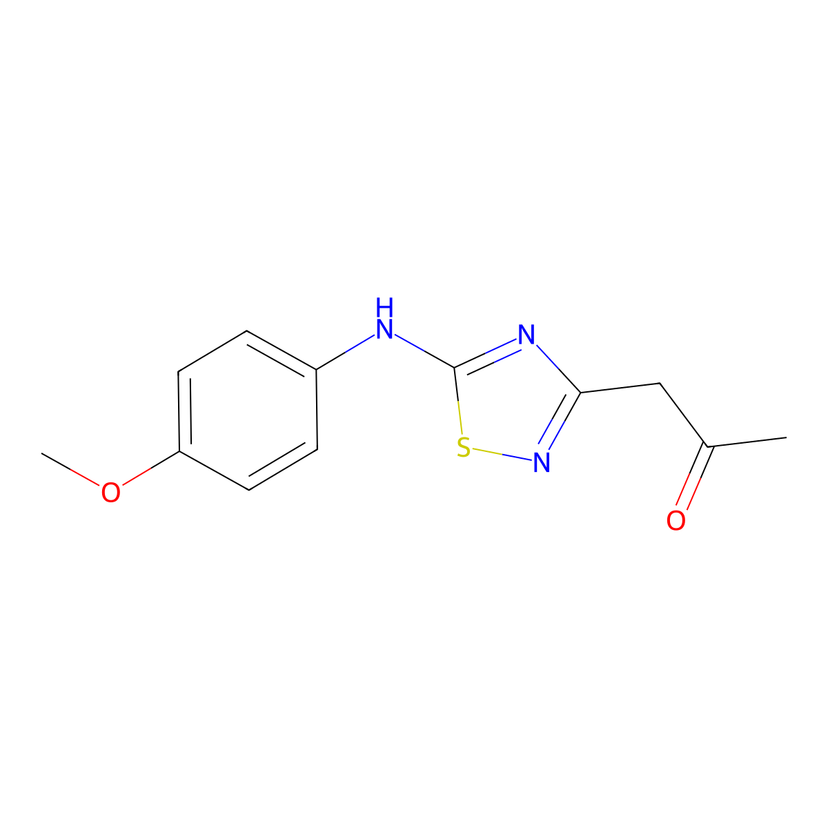1-{5-[(4-Methoxyphenyl)amino]-1,2,4-thiadiazol-3-yl}propan-2-one molecular structure, CAS 443110-87-0