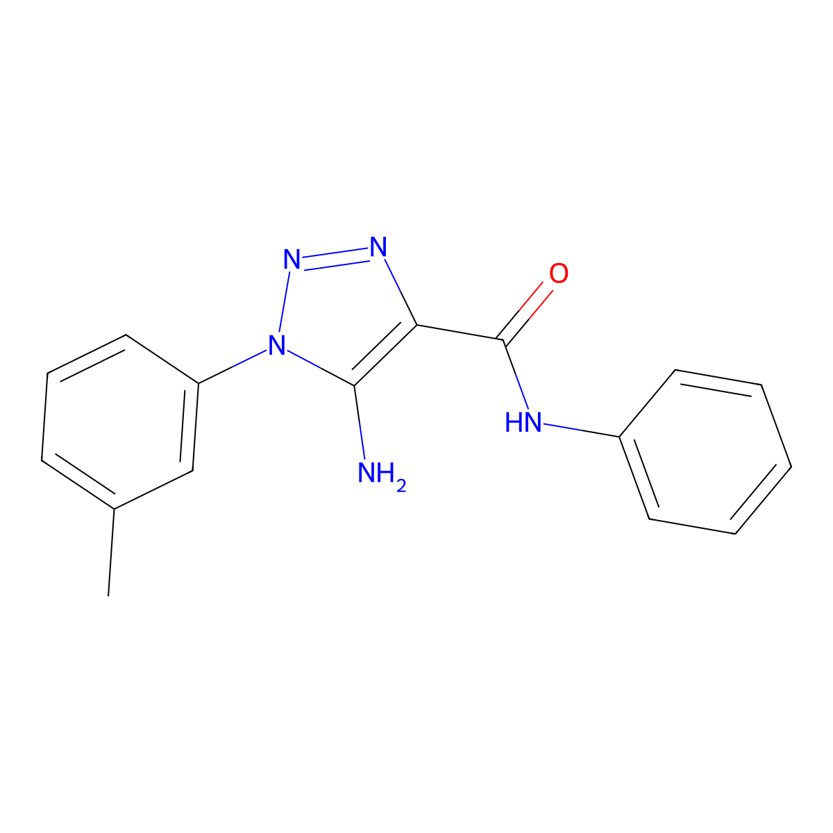 5-amino-N-phenyl-1-(m-tolyl)-1H-1,2,3-triazole-4-carboxamide molecular structure, CAS 443111-16-8