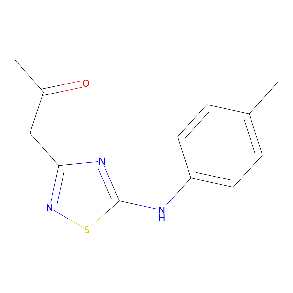 1-{5-[(4-Methylphenyl)amino]-1,2,4-thiadiazol-3-yl}propan-2-one molecular structure, CAS 443111-46-4