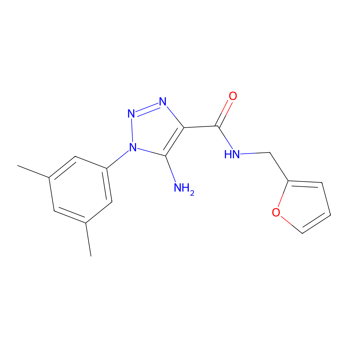 5-amino-1-(3,5-dimethylphenyl)-N-(furan-2-ylmethyl)-1H-1,2,3-triazole-4-carboxamide molecular structure, CAS 443111-53-3