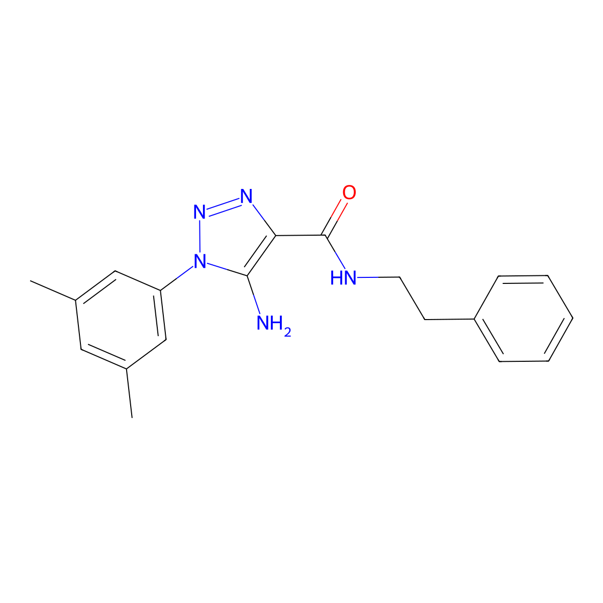 5-amino-1-(3,5-dimethylphenyl)-N-(2-phenylethyl)-1H-1,2,3-triazole-4-carboxamide molecular structure, CAS 443111-71-5