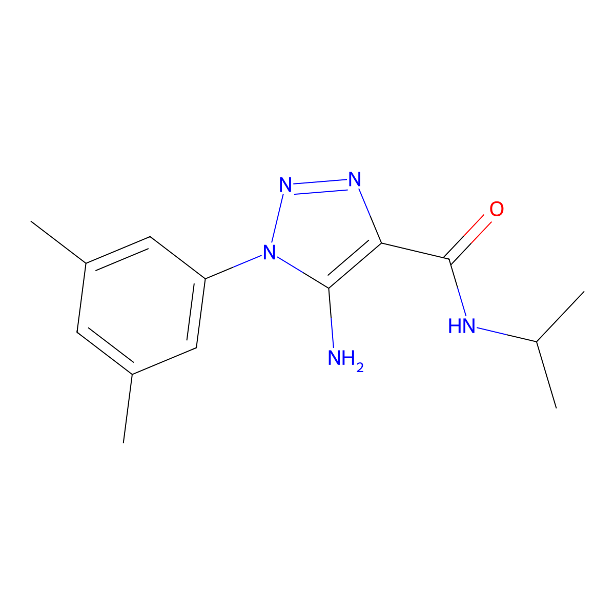 5-amino-1-(3,5-dimethylphenyl)-N-(propan-2-yl)-1H-1,2,3-triazole-4-carboxamide molecular structure, CAS 443113-13-1