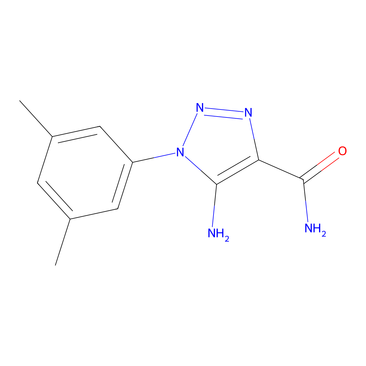 5-Amino-1-(3,5-dimethylphenyl)-1H-1,2,3-triazole-4-carboxamide molecular structure, CAS 443113-22-2