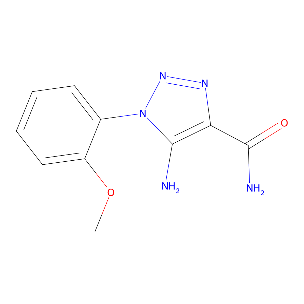 5-amino-1-(2-methoxyphenyl)-1H-1,2,3-triazole-4-carboxamide molecular structure, CAS 443113-88-0