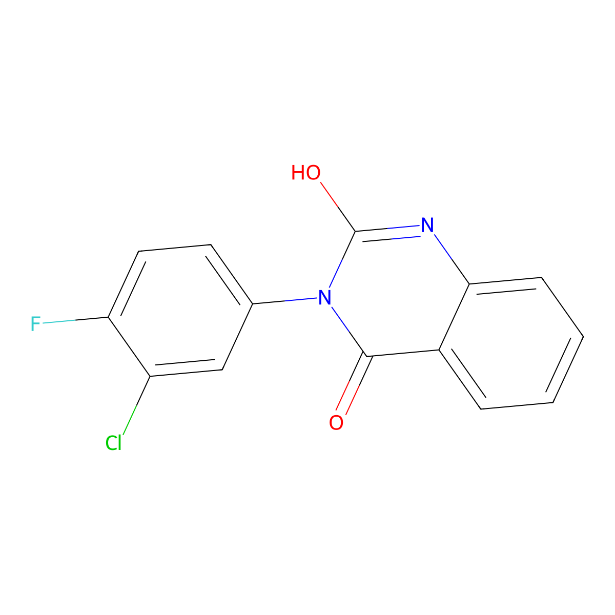 3-(3-Chloro-4-fluorophenyl)-1,2,3,4-tetrahydroquinazoline-2,4-dione molecular structure, CAS 443116-17-4