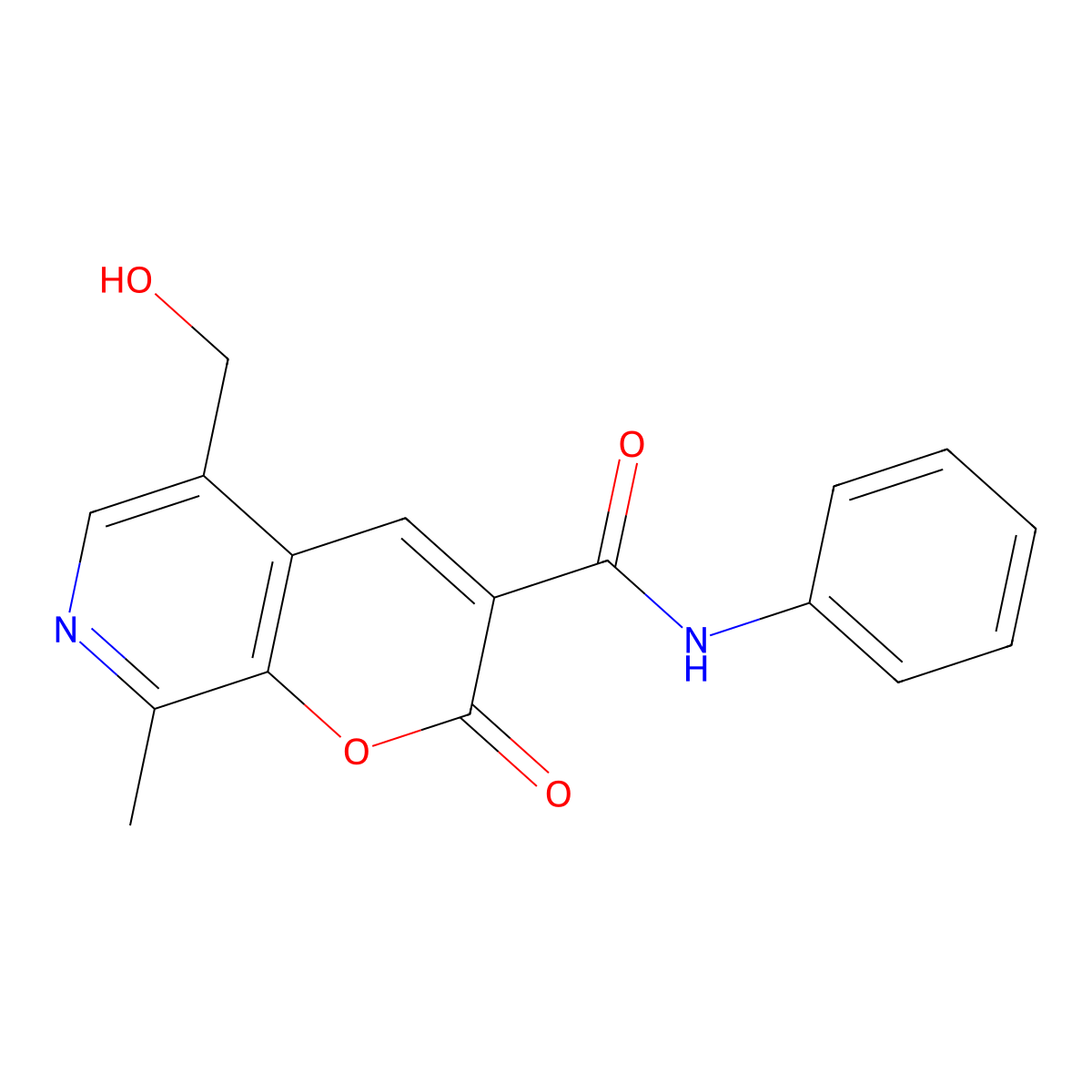 5-(hydroxymethyl)-8-methyl-2-oxo-N-phenyl-2H-pyrano[2,3-c]pyridine-3-carboxamide molecular structure, CAS 443117-13-3