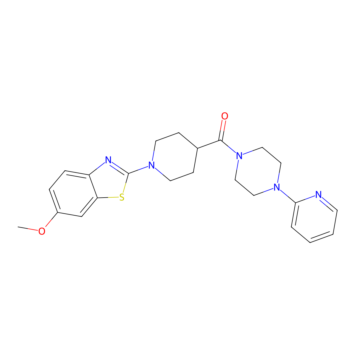 (1-(6-Methoxybenzo[d]thiazol-2-yl)piperidin-4-yl)(4-(pyridin-2-yl)piperazin-1-yl)methanone molecular structure, CAS 443117-15-5