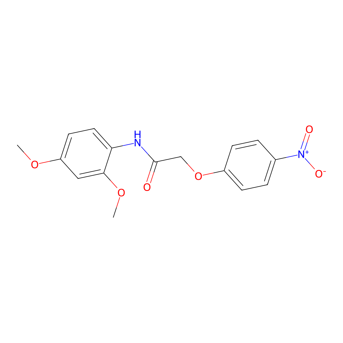 N-(2,4-dimethoxyphenyl)-2-(4-nitrophenoxy)acetamide molecular structure, CAS 443122-42-7