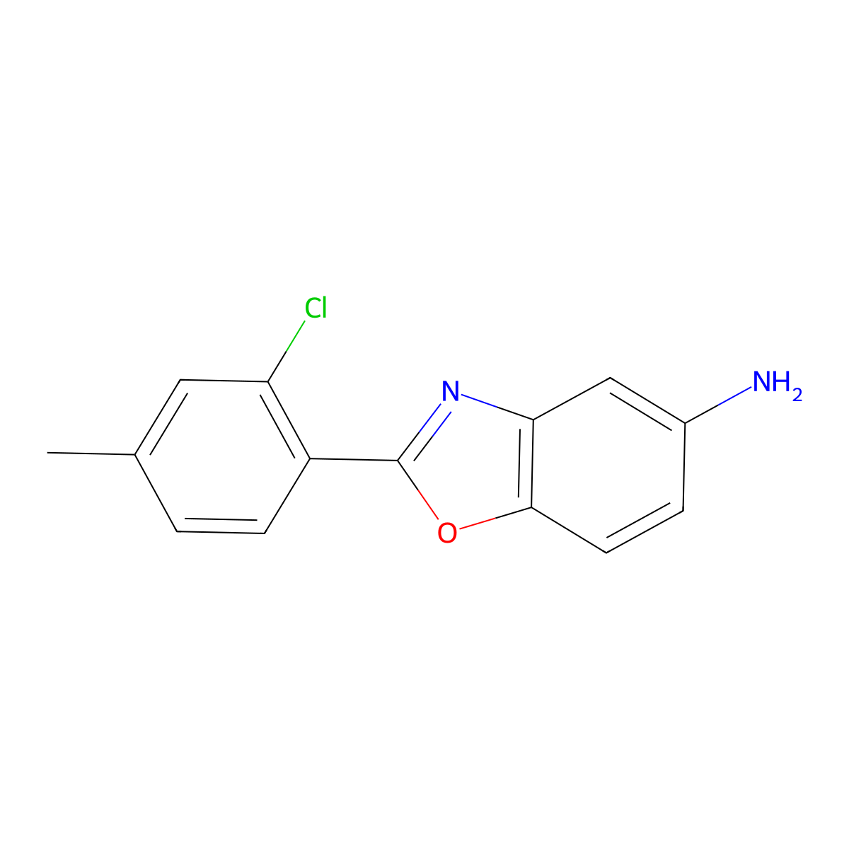 2-(2-Chloro-4-methylphenyl)-1,3-benzoxazol-5-amine molecular structure, CAS 443123-49-7