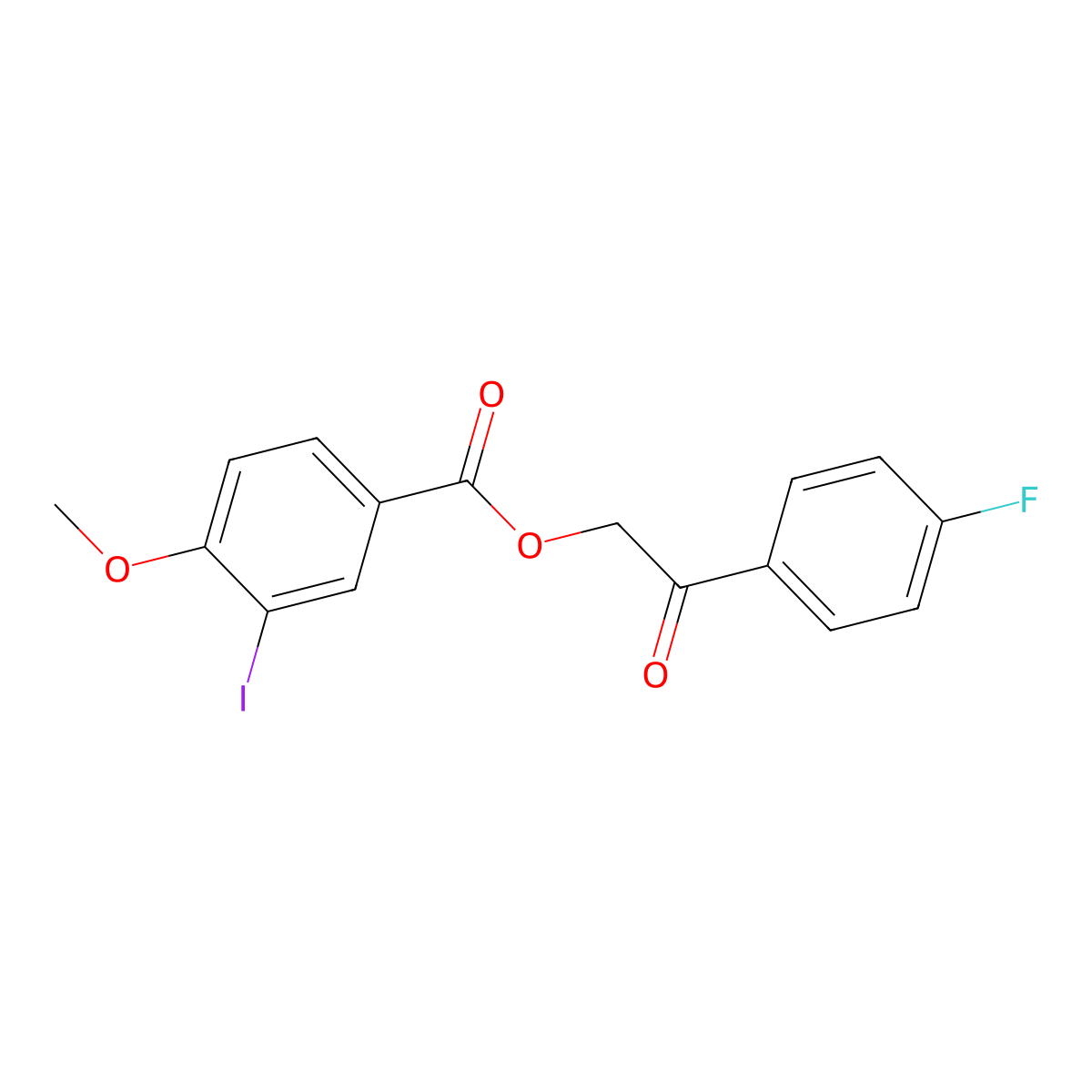 2-(4-Fluorophenyl)-2-oxoethyl 3-iodo-4-methoxybenzoate molecular structure, CAS 443124-55-8