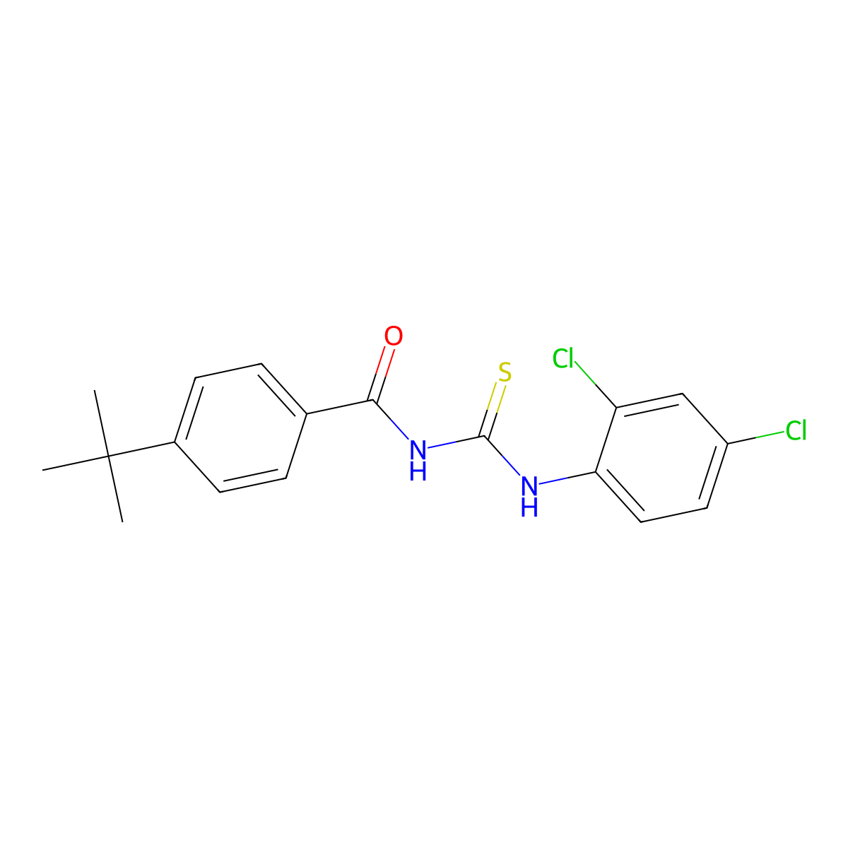 4-tert-butyl-N-[(2,4-dichlorophenyl)carbamothioyl]benzamide molecular structure, CAS 443124-68-3