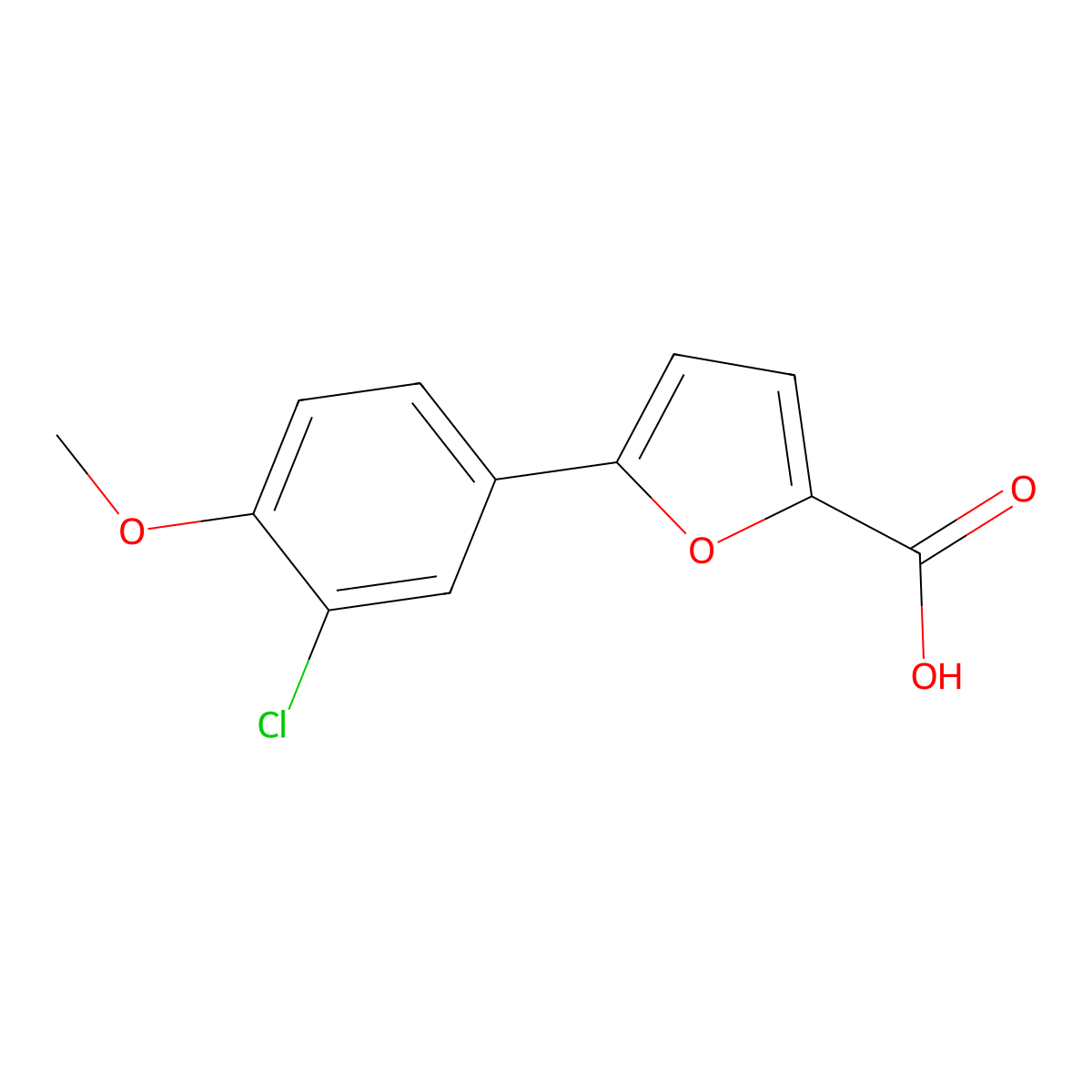 5-(3-Chloro-4-methoxyphenyl)-2-furoic acid molecular structure, CAS 443124-74-1