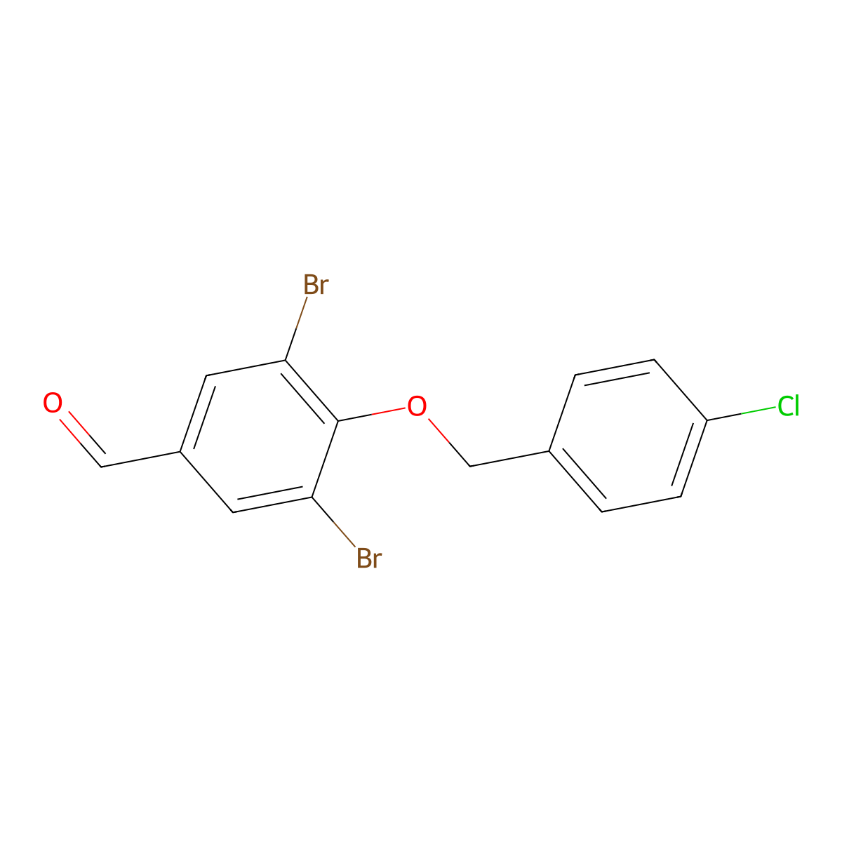 3,5-Dibromo-4-[(4-chlorophenyl)methoxy]benzaldehyde molecular structure, CAS 443125-25-5