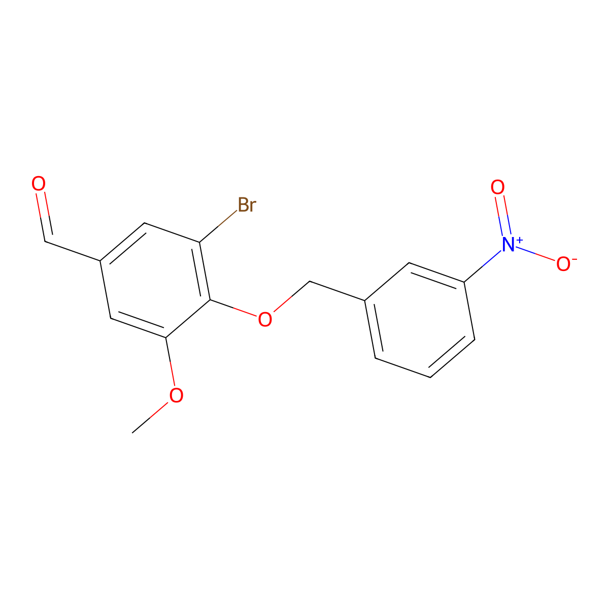 3-Bromo-5-methoxy-4-[(3-nitrophenyl)methoxy]benzaldehyde molecular structure, CAS 443125-49-3