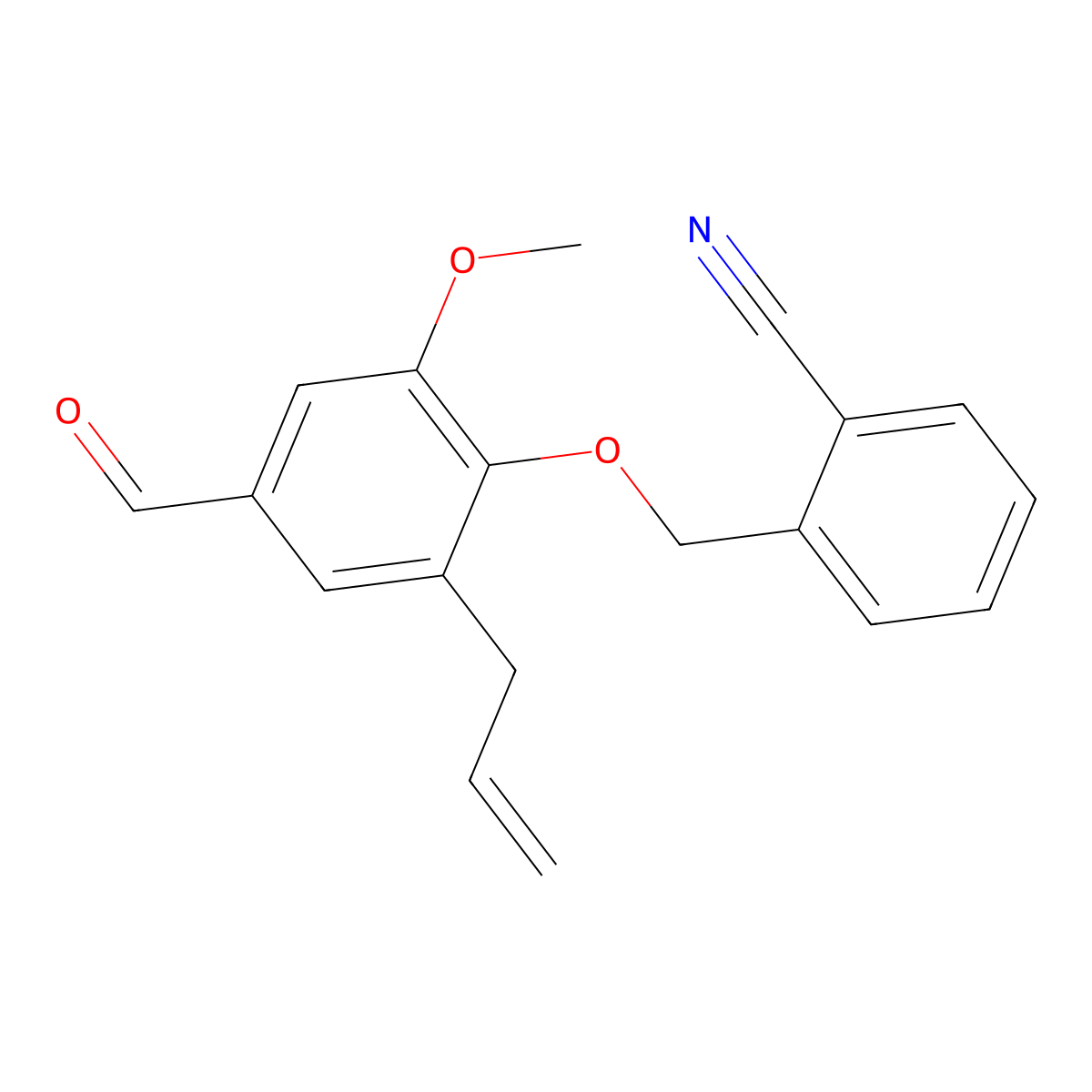 2-{[4-Formyl-2-methoxy-6-(prop-2-en-1-yl)phenoxy]methyl}benzonitrile molecular structure, CAS 443125-60-8