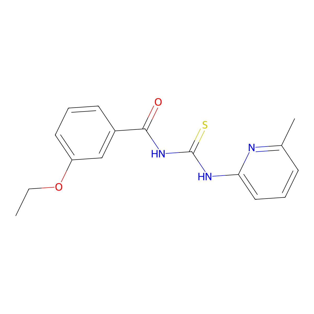 3-ethoxy-N-[(6-methylpyridin-2-yl)carbamothioyl]benzamide molecular structure, CAS 443125-99-3