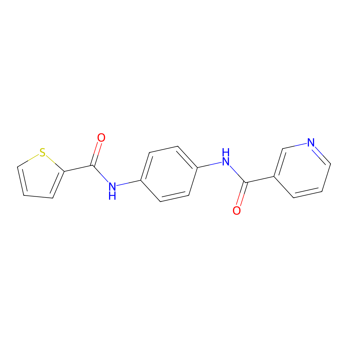 N-[4-(thiophene-2-carbonylamino)phenyl]pyridine-3-carboxamide molecular structure, CAS 443126-05-4
