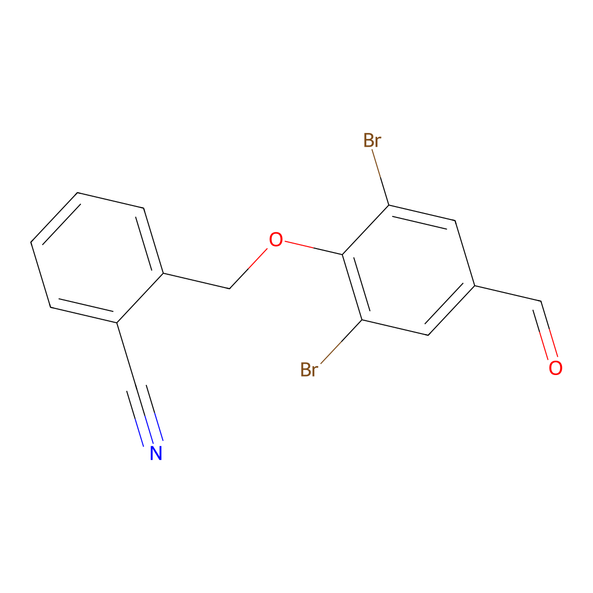 2-[(2,6-Dibromo-4-formylphenoxy)methyl]benzonitrile molecular structure, CAS 443126-10-1