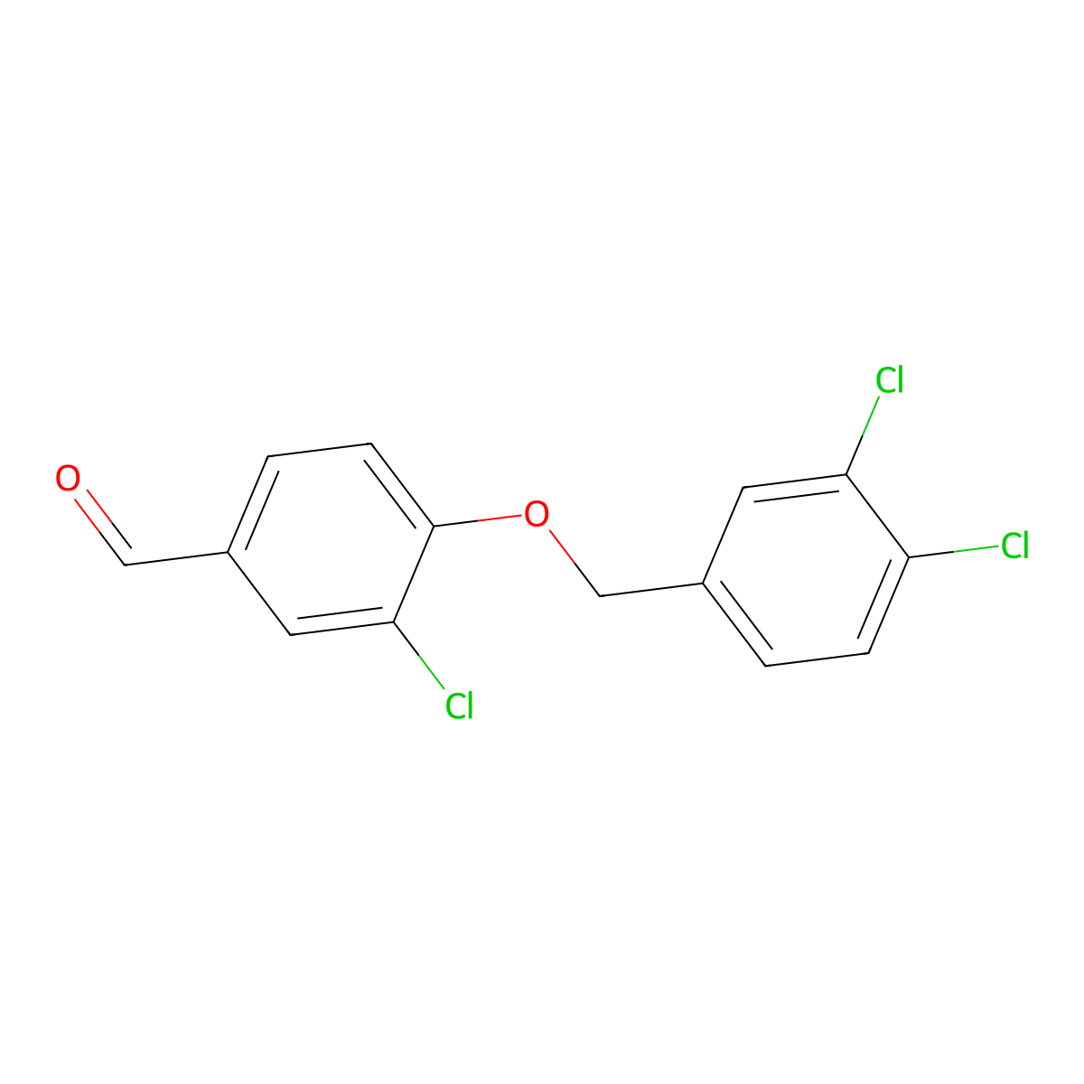 3-Chloro-4-[(3,4-dichlorobenzyl)oxy]benzaldehyde molecular structure, CAS 443126-28-1