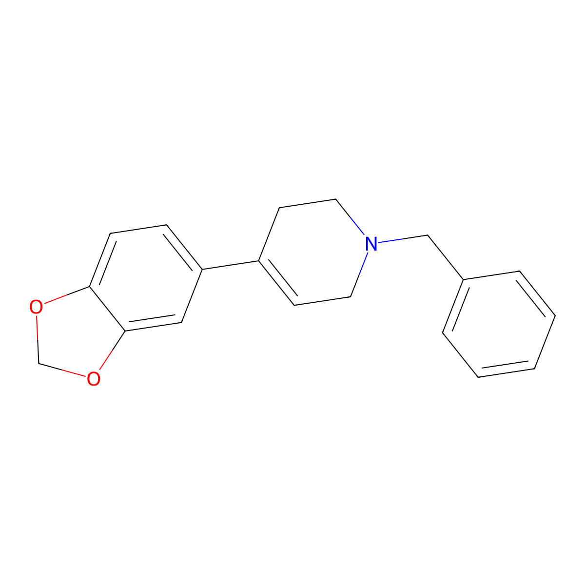 4-(1,3-Benzodioxol-5-yl)-1,2,3,6-tetrahydro-1-(phenylmethyl)pyridine molecular structure, CAS 443143-01-9