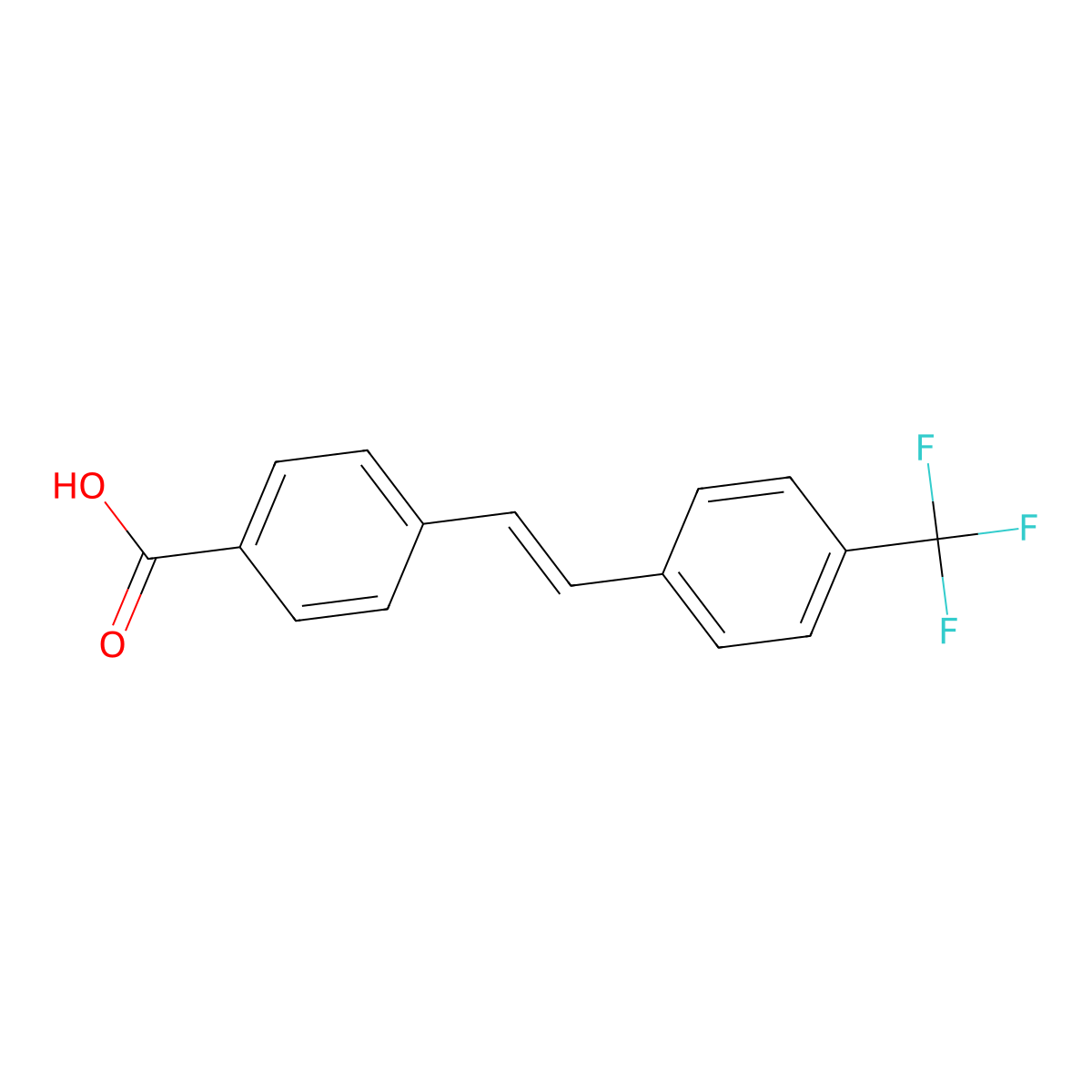 4-{2-[4-(Trifluoromethyl)phenyl]ethenyl}benzoic acid molecular structure, CAS 443143-47-3