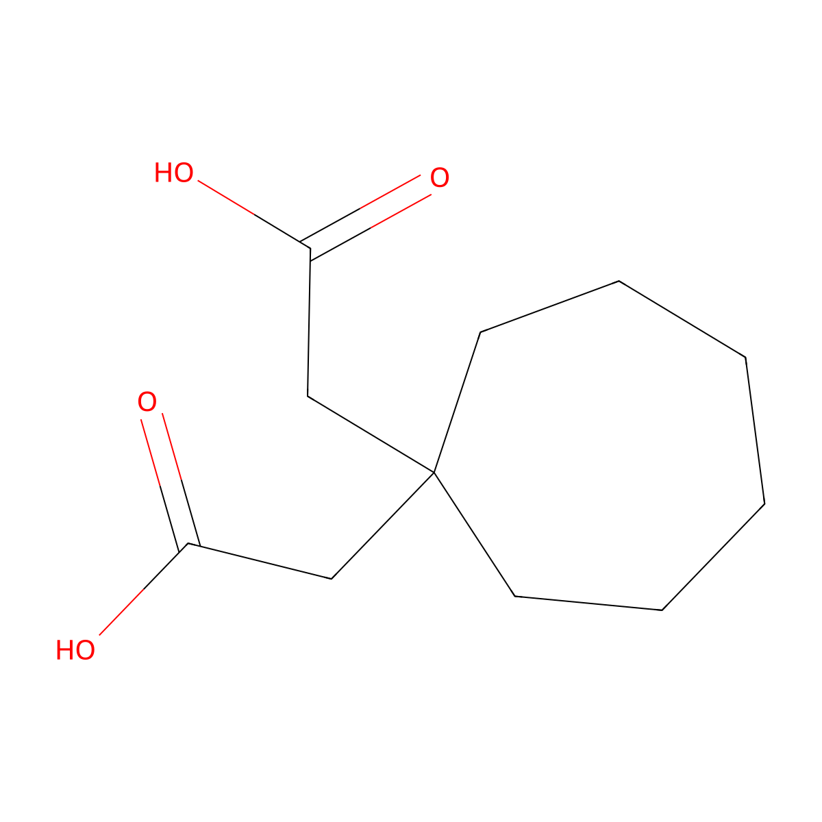 1,1-Cycloheptanediacetic acid molecular structure, CAS 4432-18-2