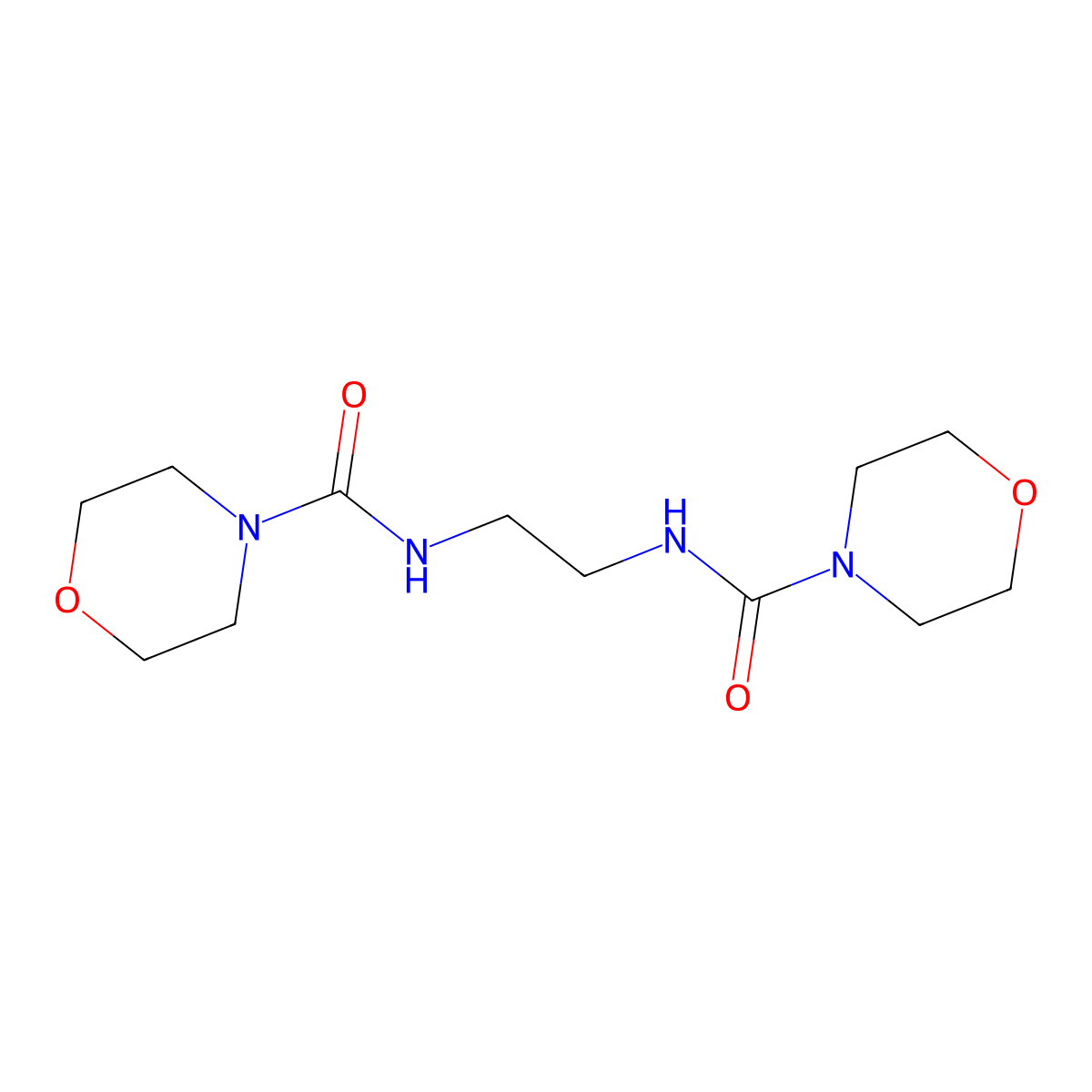 N,N'-(Ethane-1,2-diyl)bis(morpholine-4-carboxamide) molecular structure, CAS 4432-25-1