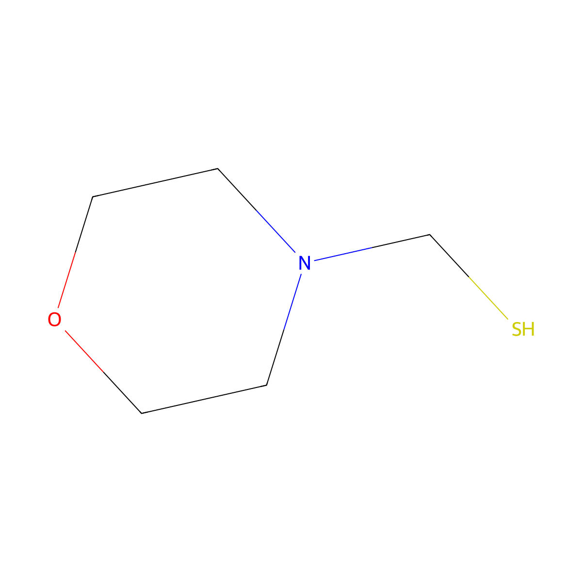 4-Morpholinemethanethiol molecular structure, CAS 4432-42-2