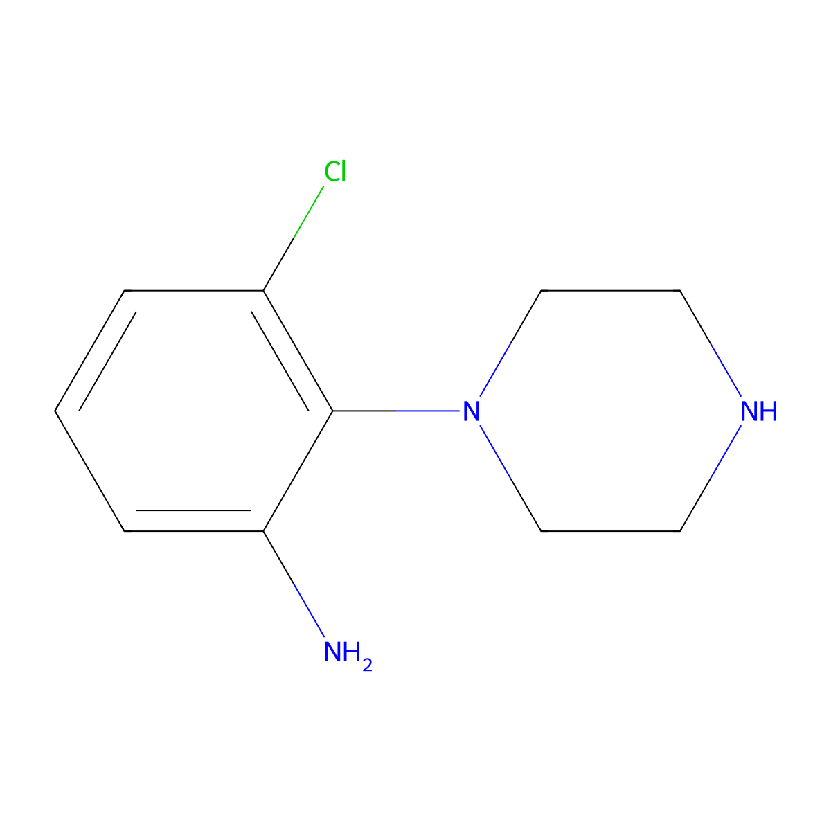 3-Chloro-2-(piperazin-1-yl)aniline molecular structure, CAS 443285-35-6
